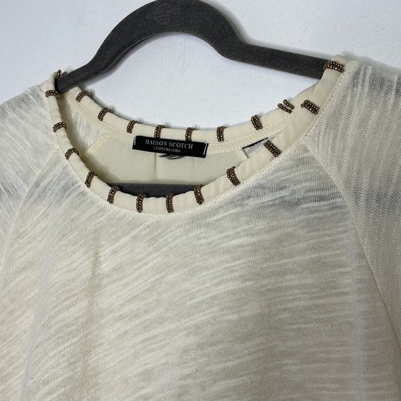 Scotch & Soda beads collar cream mix fabric top - Picture 2 of 7
